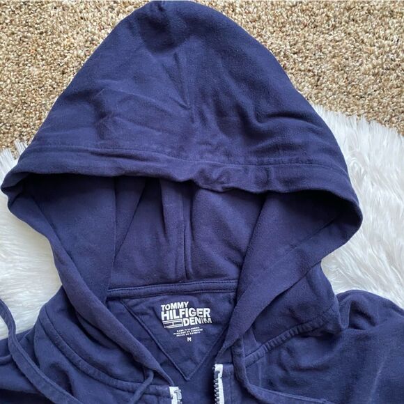 Tommy Hilfiger Jacket Zip Front Hooded Red White Blue Lightweight Mens Sz Medium - Picture 4 of 9